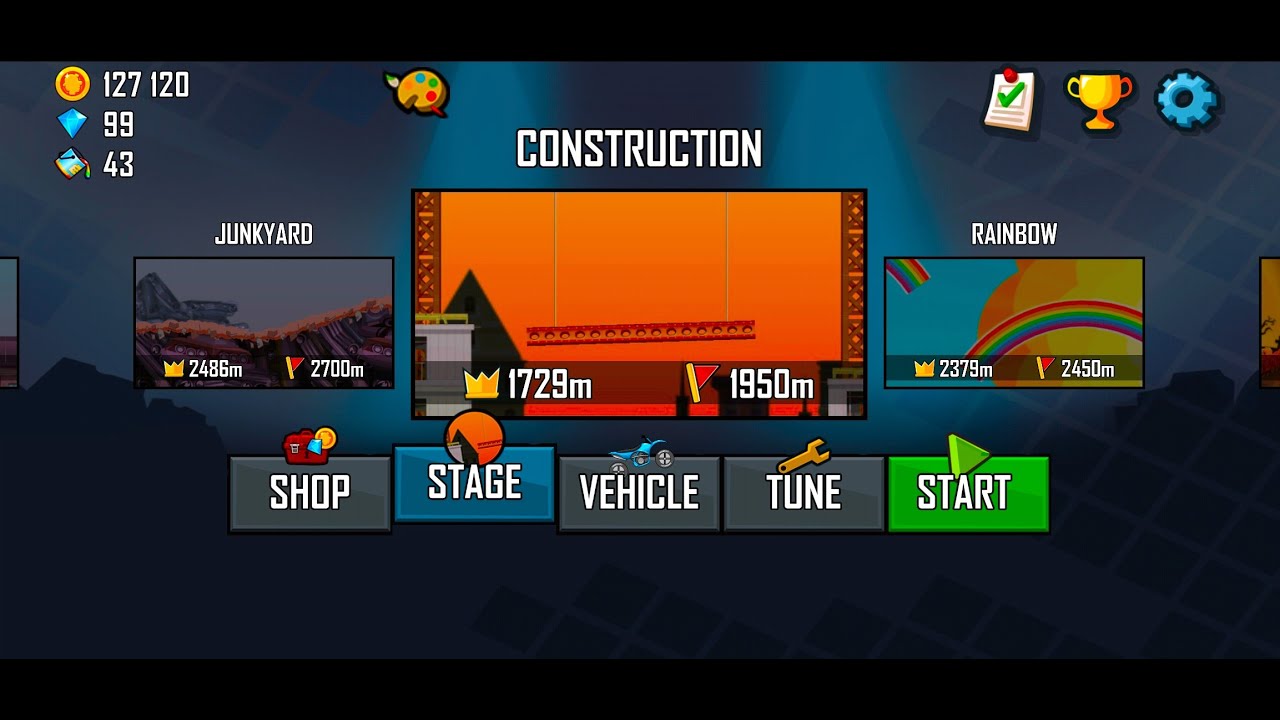 Hill Climb Racing (2012) - Construction - All Vehicles and All Records