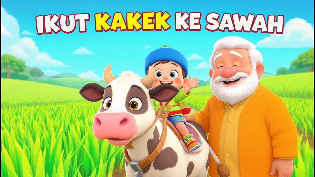 🚜 Ikut Kakek ke Sawah | Lagu Anak Ceria Edukasi Mengenal Desa, Sawah, dan Sapi Lucu