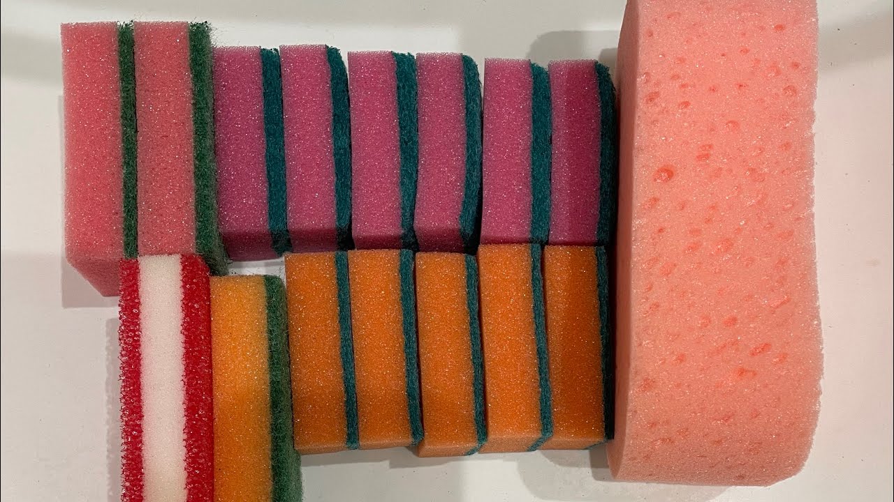 ASMR 300+ subs celebration 🎊 bulk dry sponge ripping 