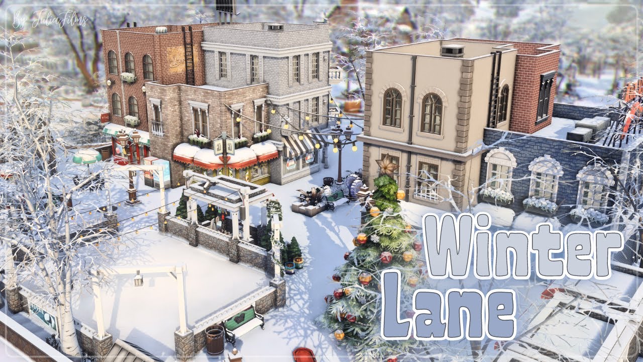 Зимний переулок🎄🤍│Строительство│Winter Lane│SpeedBuild│NO CC [The Sims 4]