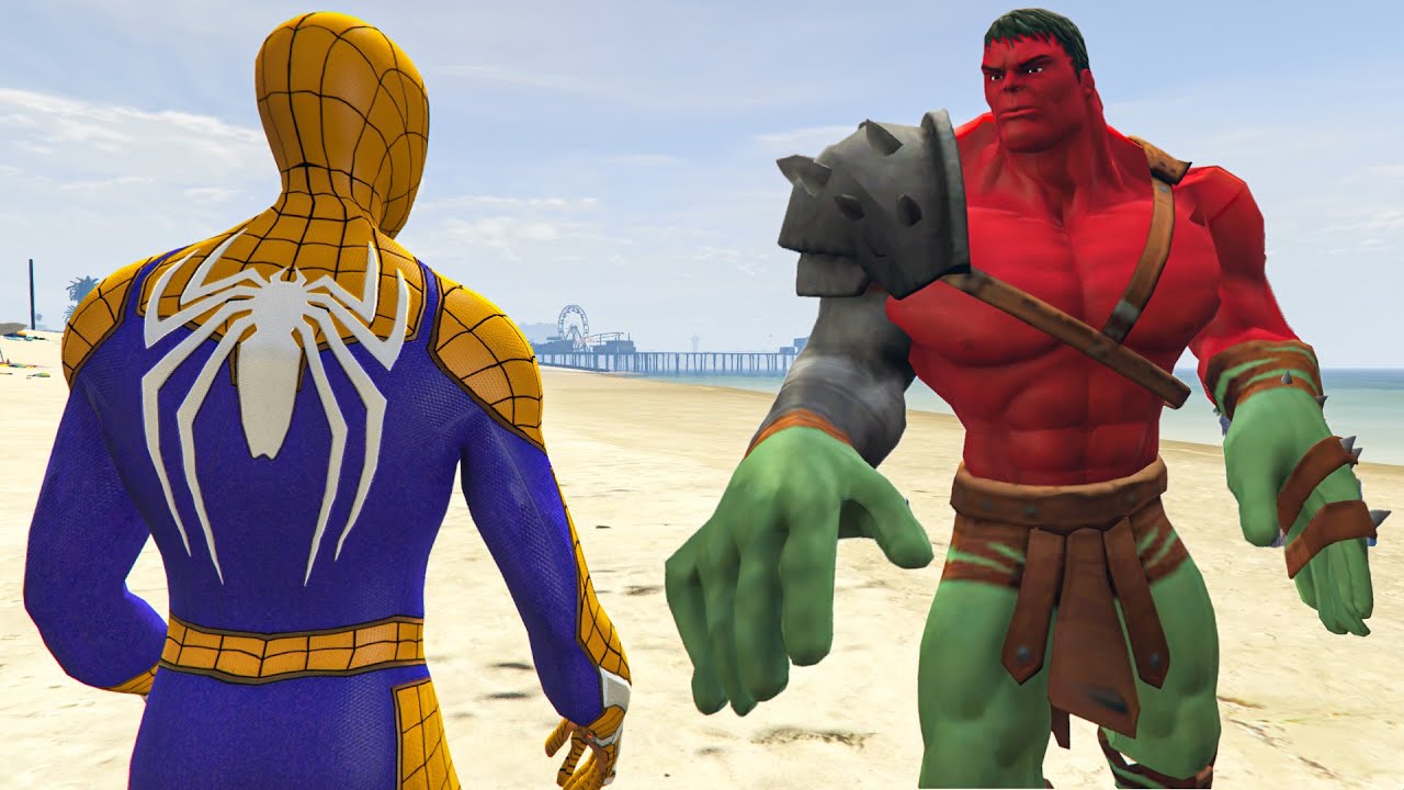 Rainbow Spiderman vs Hulk Jumping (Euphoria/Ragdolls)