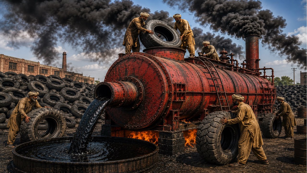 How Old Tires Are Recycled | Amazing Oil Extraction Process