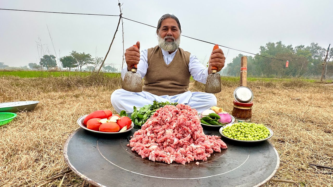 Lahori Special Tawa keema Matar Recipe | Keema Matar | village Life | Mubarak Ali Tour And Taste