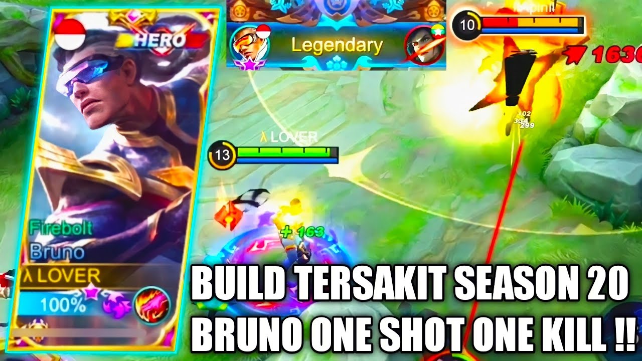 BRUNO HYPER PAKAI BUILD TERSAKIT SEASON 20, ONE SHOT ONE KILL MUSUH LANGSUNG HILANG - MOBILE LEGENDS