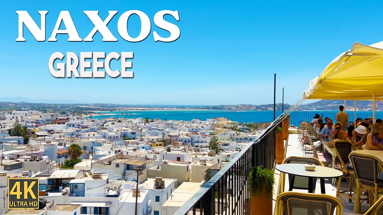 Naxos, Greece 🇬🇷 - Chora 4K Ultra HD Walking Tour with Captions/The largest island in the Cyclades