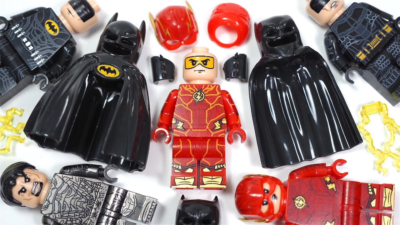 LEGO The Flash | Batman Michael Keaton | Batman Ben Affleck | JL Batman Unofficial Lego Minifigures