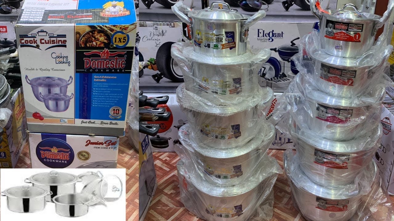 HIGH QUALITY SILVER STEEL Cooking Pot COOKWARE POT SET - PATEELA SET Unboxing