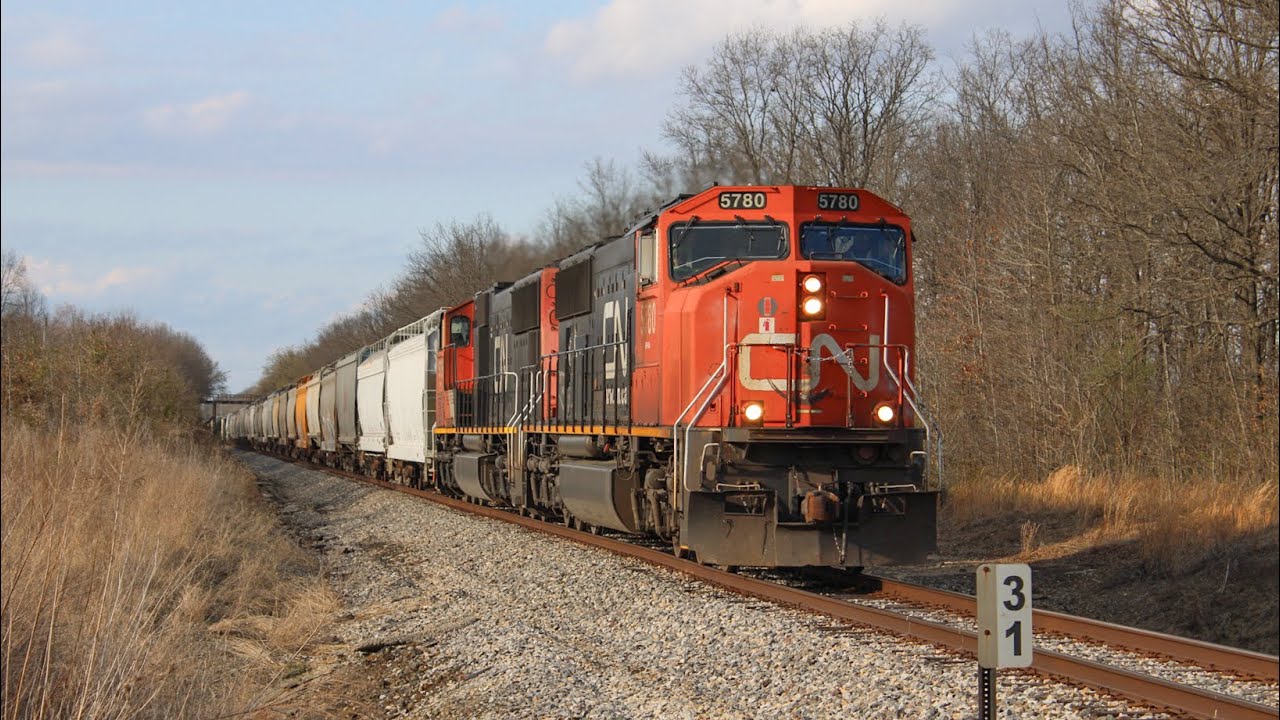 The Canadian National Bluford Subdivision in Rural Shields, IL - March 25, 2025