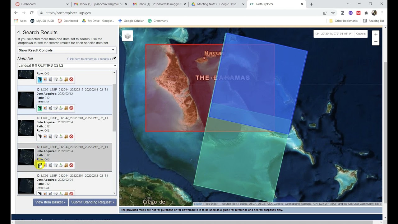 Remote Sensing Data Collection with USGS Earth Explorer