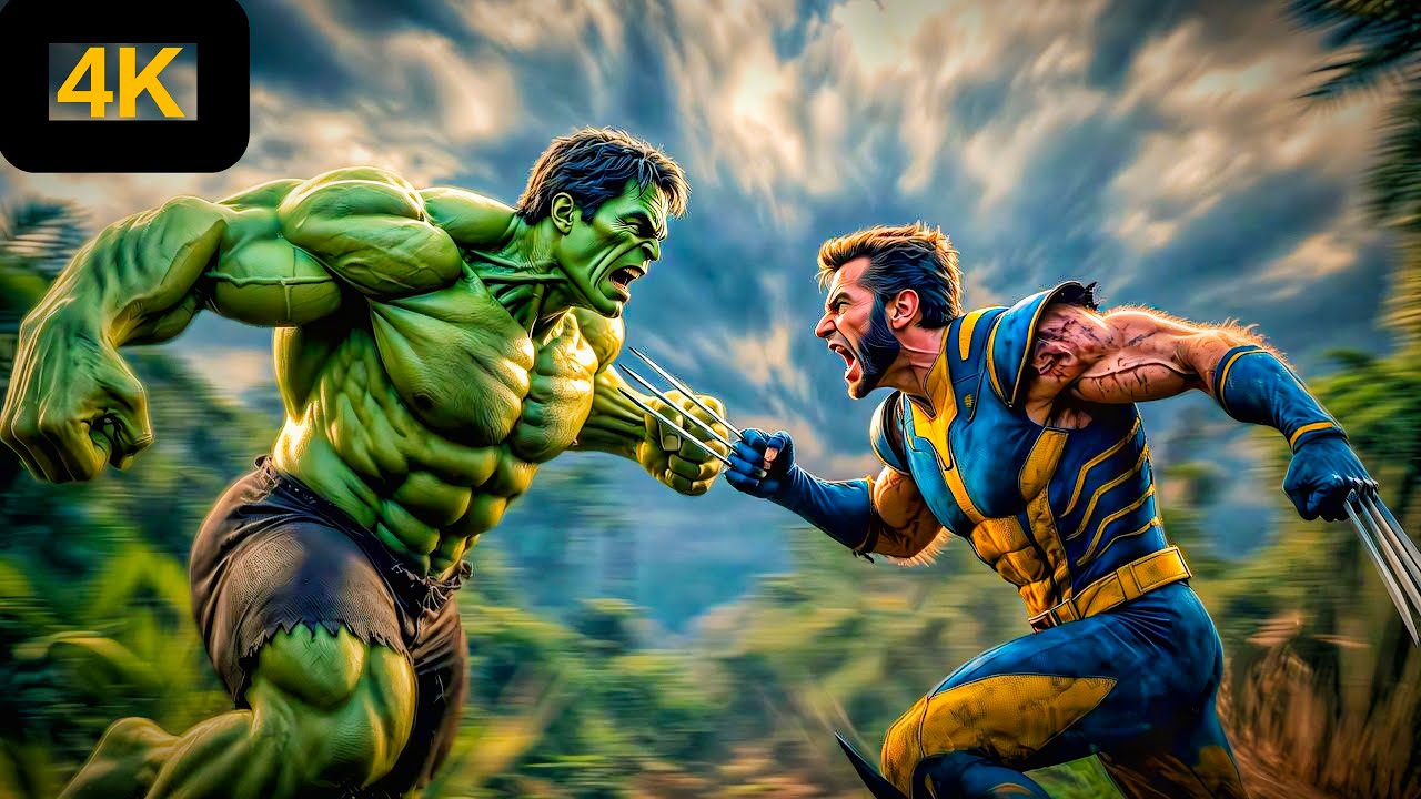 Hulk vs Wolverine | full fight scene 🔥| #hulk #trending #ai
