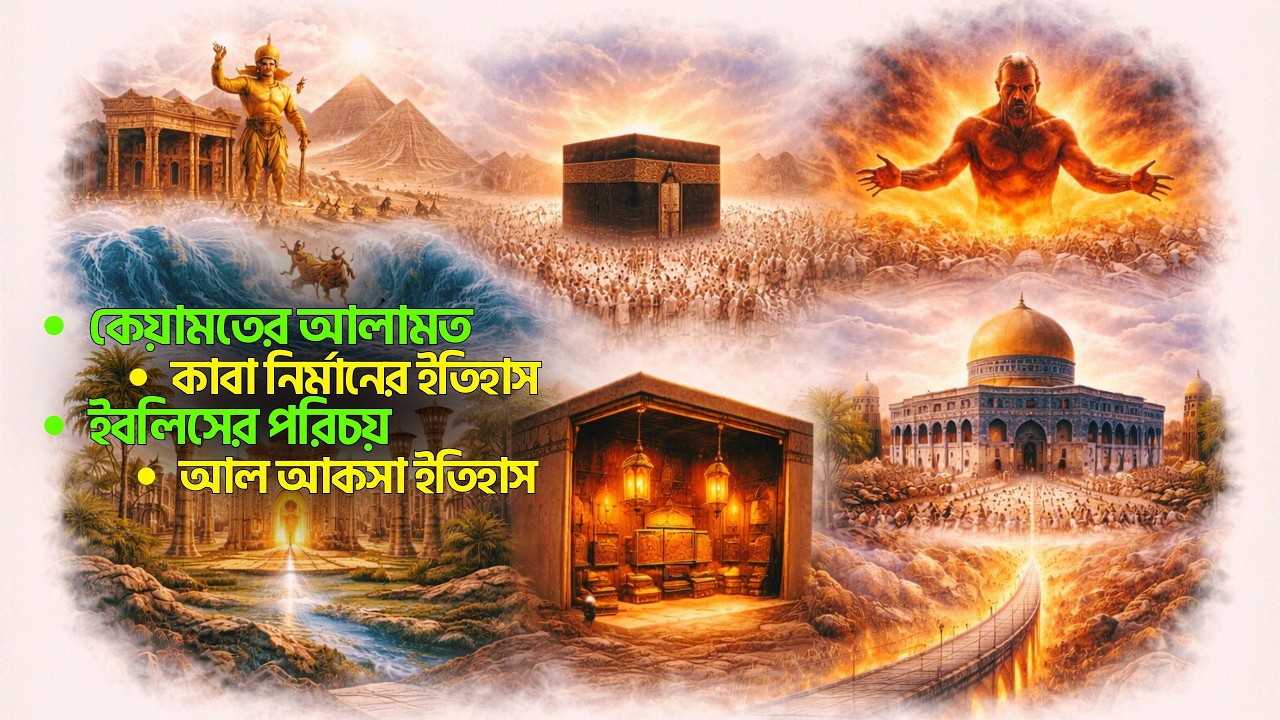 ইবলিসের ঘটনা, ফেরাউনের কাহিনী, ইরাম নগরী, কাবা শরীফ ও পুলসিরাত | ইসলামিক ইতিহাস