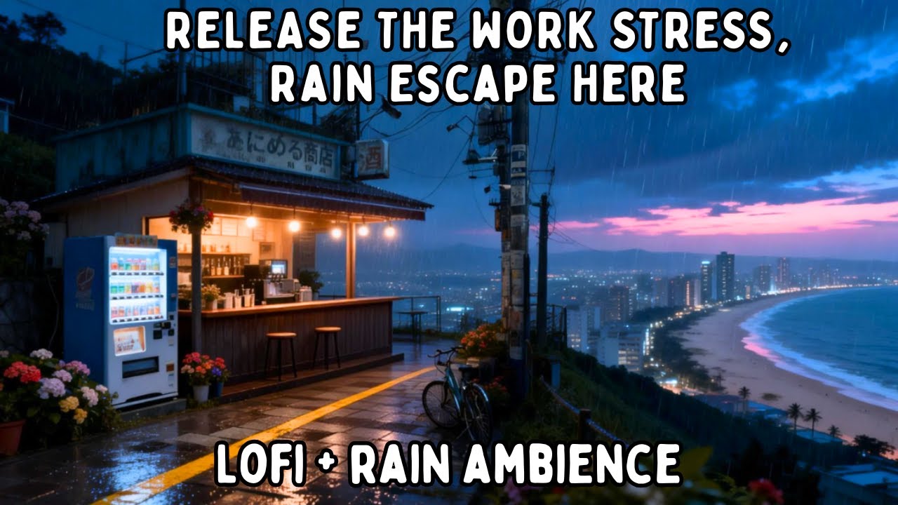 Caught in Storm, Cozy Rooftop Cafe Lofi Mix for Relax