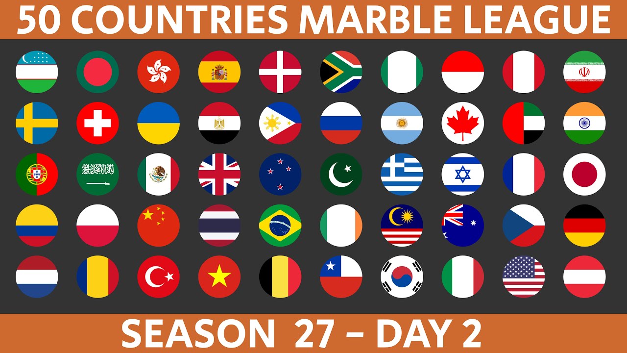50 Countries Marble Race League Season 27 Day 2/10 Marble Race in Algodoo