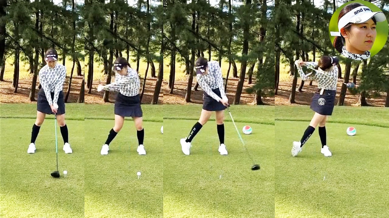 Ami Kondo 近藤あみ プロゴルファー DRIVER SHOT SLOW MOTION !!!