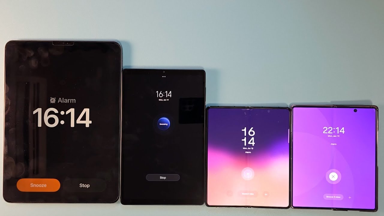 alarm clock & snooze sound test ipad pro 11 vs lenovo legion y700 vs samsung z fold 2 & 4