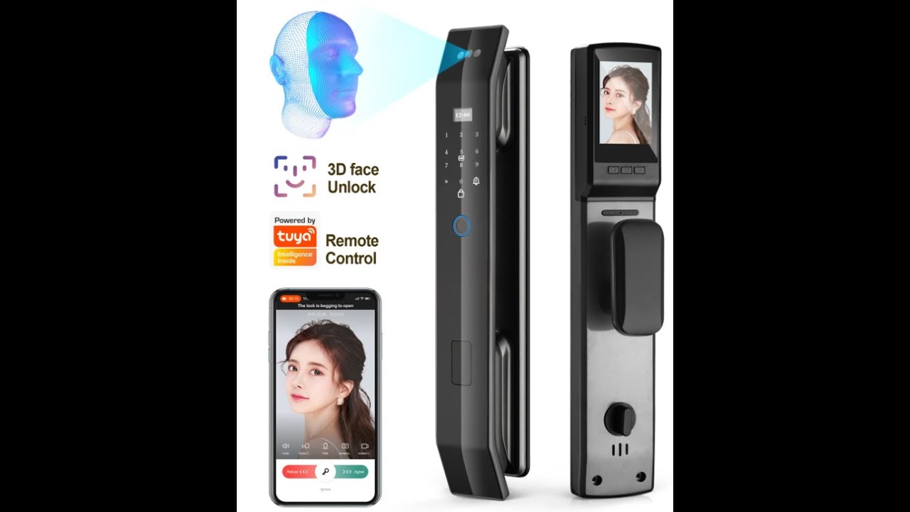 CERRADURA INTELIGENTE FACIAL 3D WIFI – TUYA SMART – 5 PISTONES – APERTURA REMOTA (PST-D14-TY-3D)