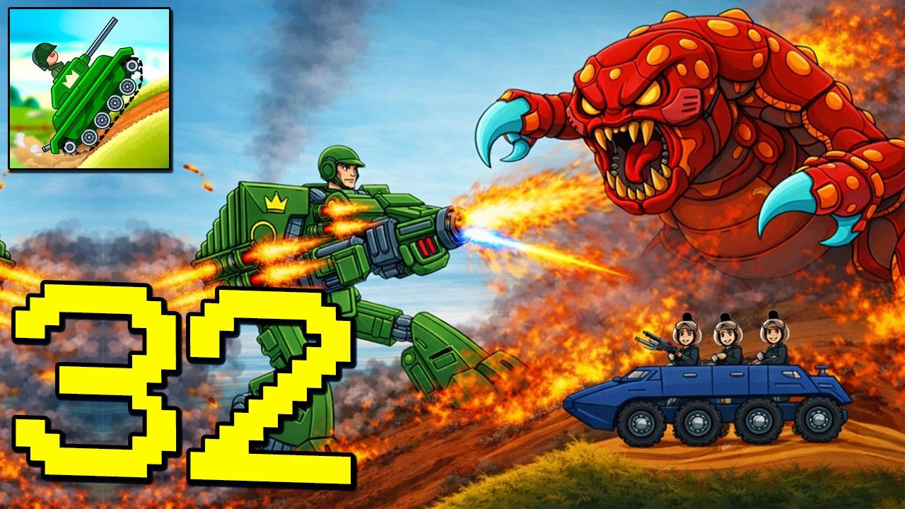 Hills of Steel - Gameplay Walkthrough Part 32 - Shooting, Update Tank, Solo vs Team, (Android,iOS)