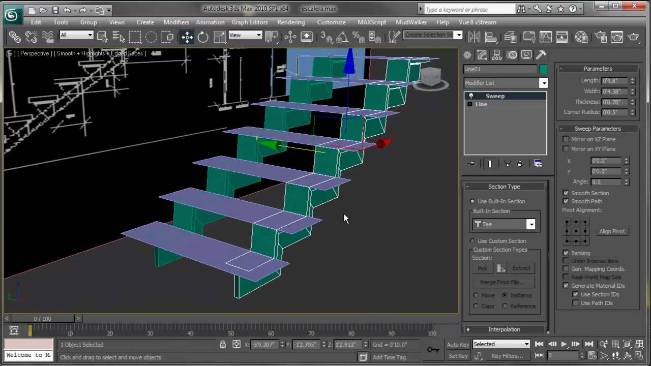 Escaleras en 3ds max