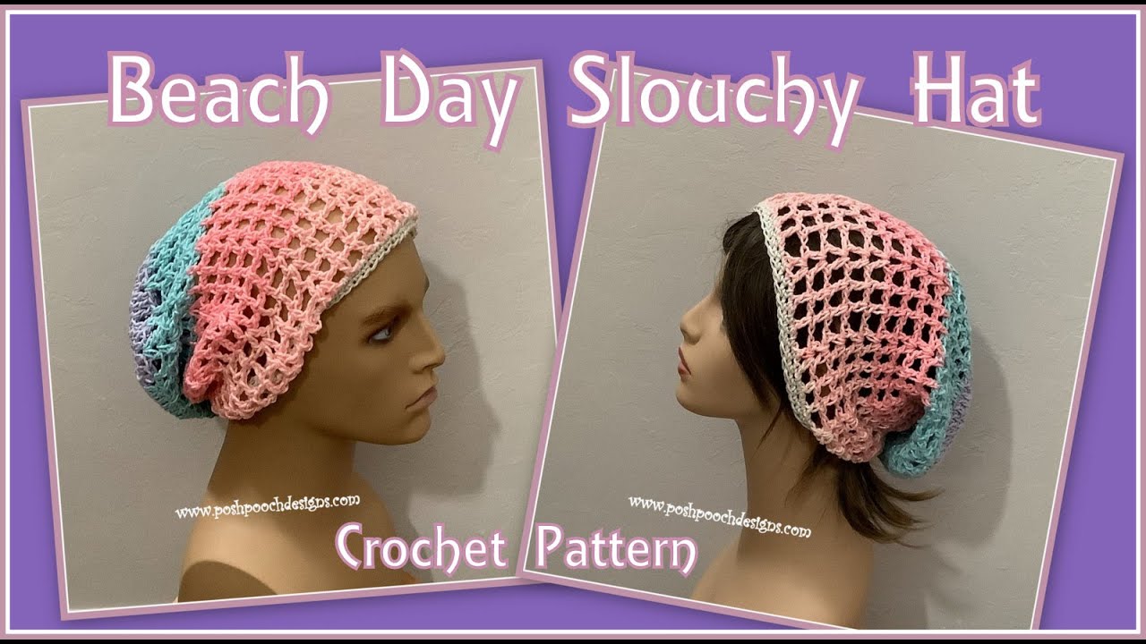 Learn To Make The Beach Day Slouchy Hat Crochet Pattern #crochet #crochetvideo
