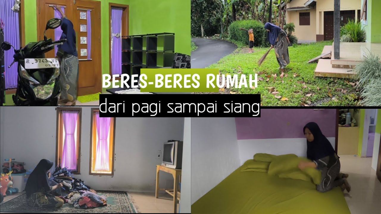 Rutinitas Ibu Rumah tangga | Sapu halaman | Ganti sprei | Lipet baju
