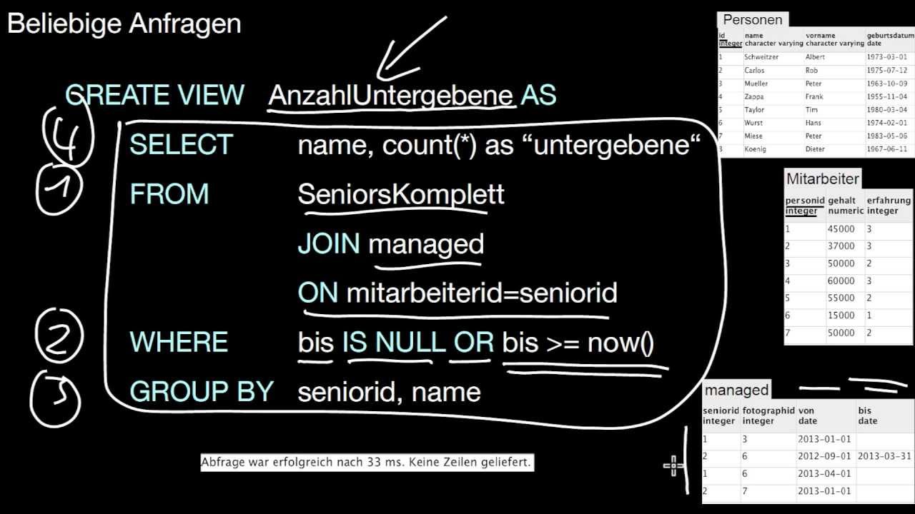 13.41 CREATE VIEW Beispiel mit Aggregation