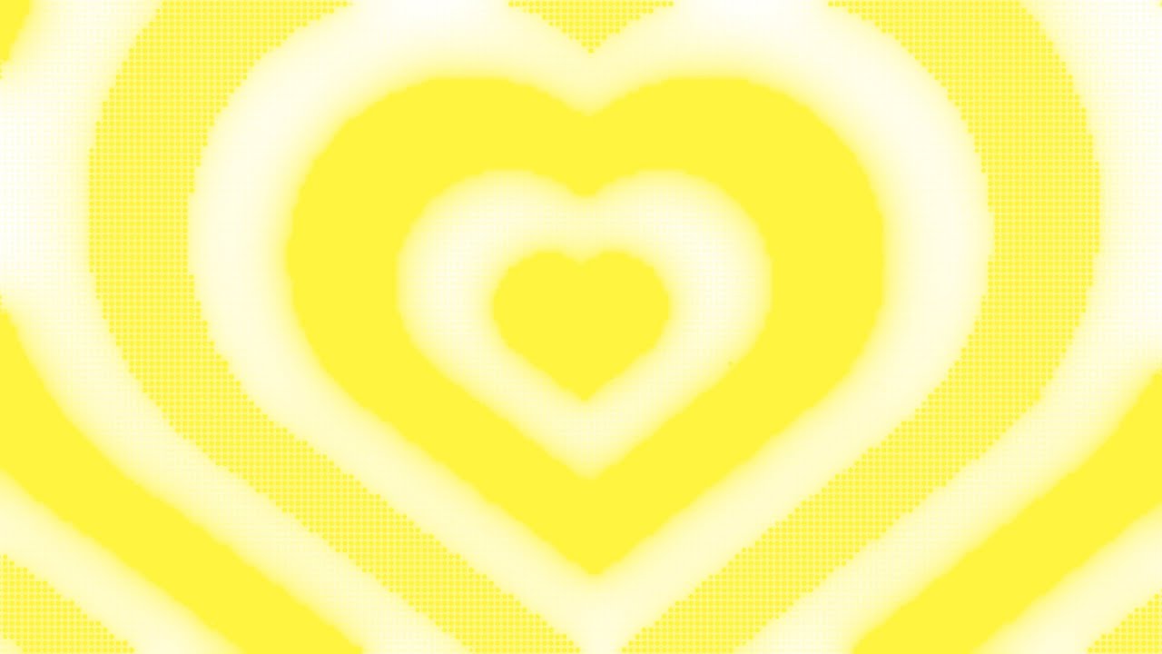 White and Yellow Y2k Neon LED Lights Heart Background || 1 Hour Looped HD