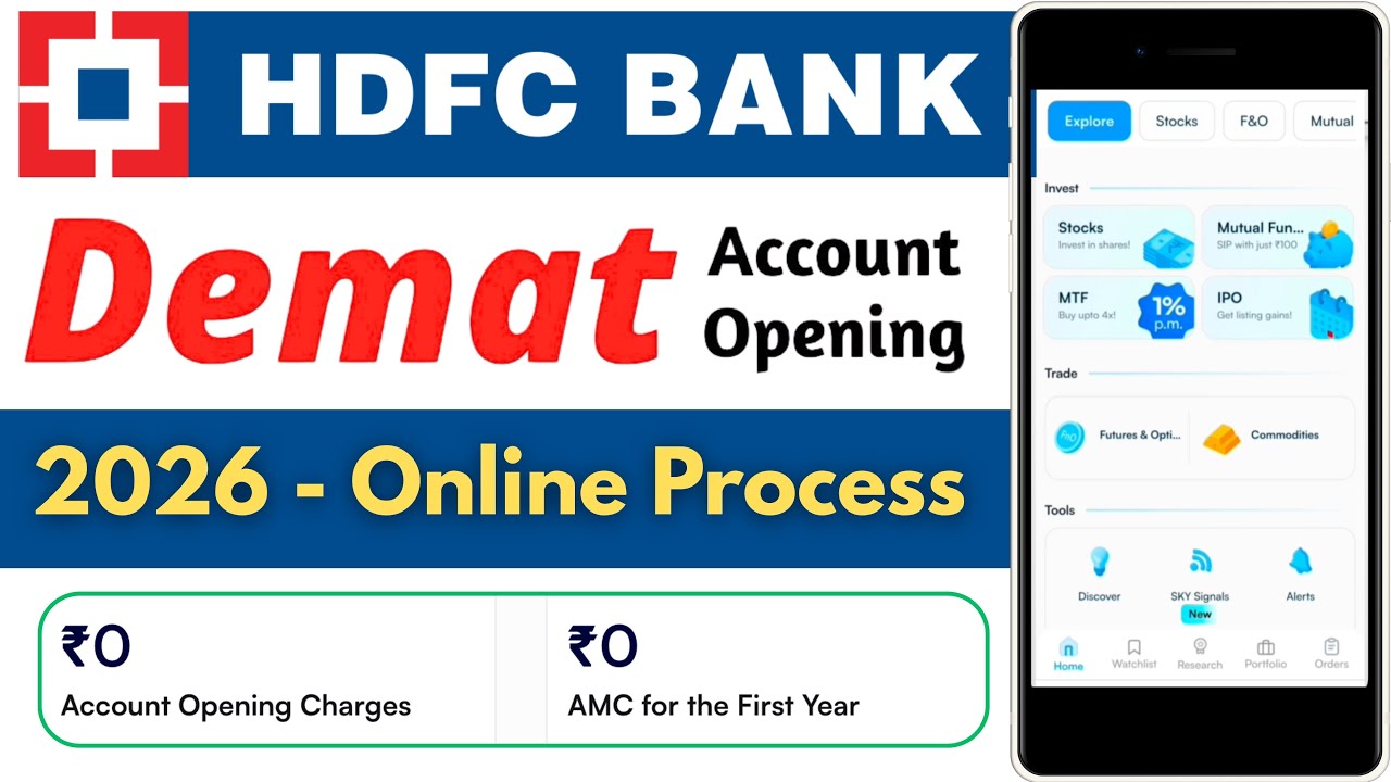 HDFC Bank Demat Account Opening 2026 || hdfc demat account || hdfc bank demat account kaise khole