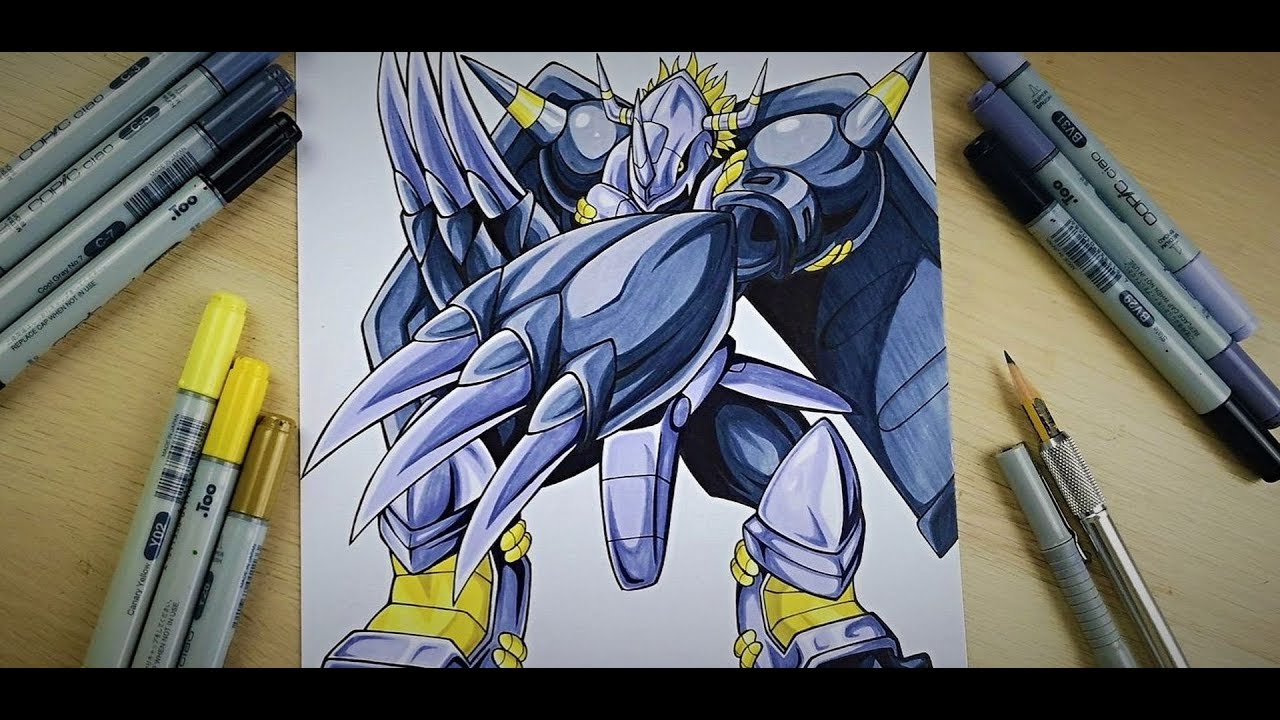 Drawing Black Wargreymon from Digimon | TolgArt