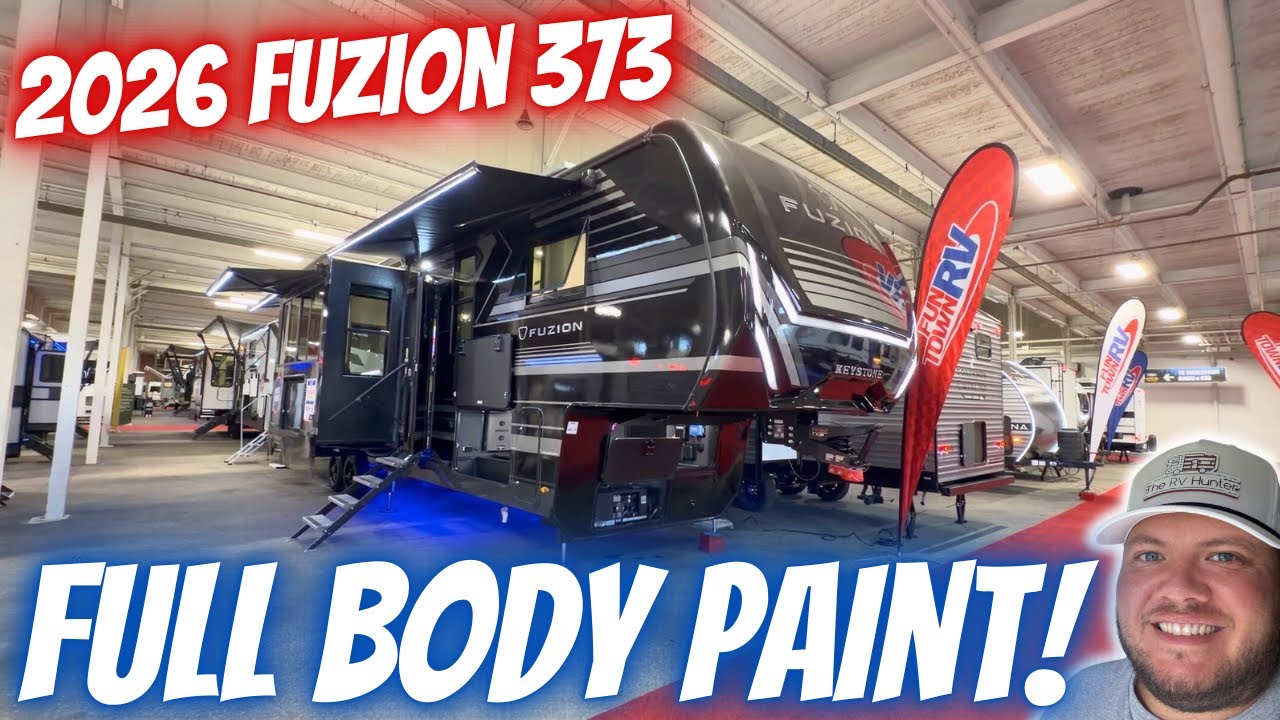 2026 Fuzion 373 | Toy Hauler with 1.5 Baths and 11’ Garage! 