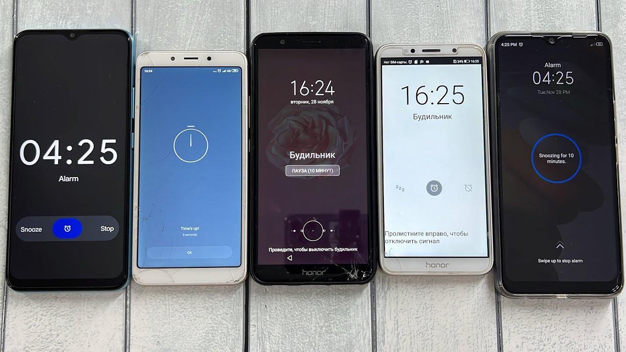 Alarm Clock vs Timer/ Realme C21-Y & Honor 7 X & Redmi 6A & Honor 8 A & Tecno Spark