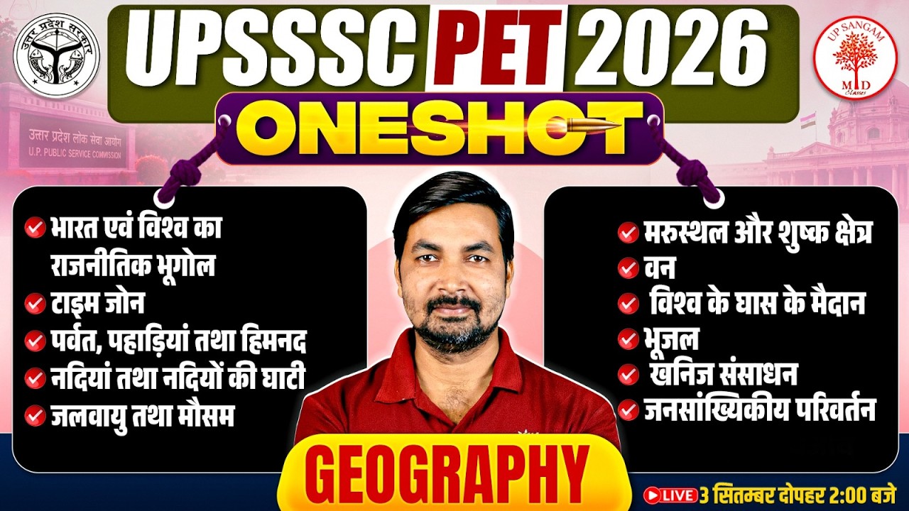 UPSSSC PET GEOGRAPHY MARATHON 2026 | UPSSSC PET GEOGRAPHY PYQS | UPSSSC PET GEOGRAPHY BY UP SANGAM