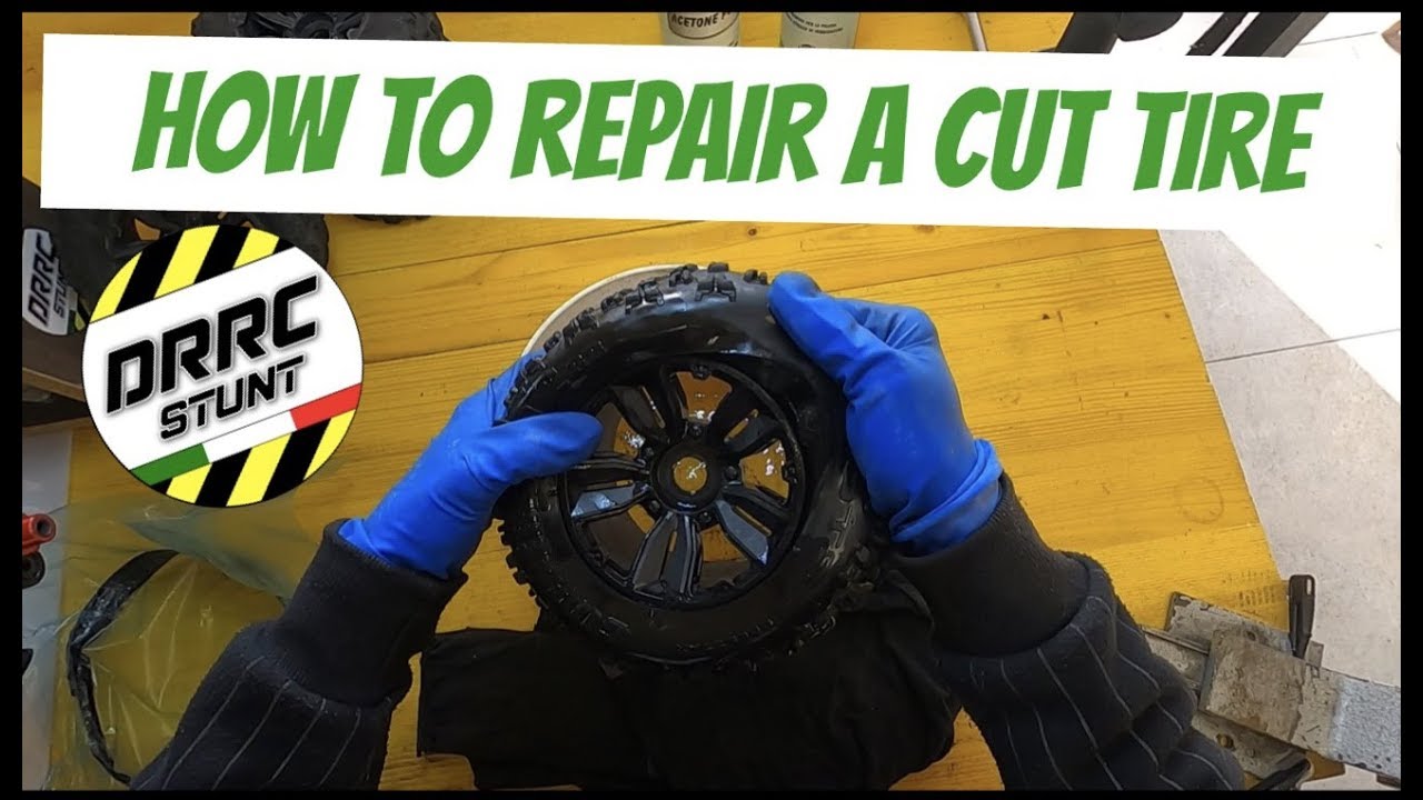 Repair a cut tire, Arrma Kraton 8s tire (DRRC Stunt )