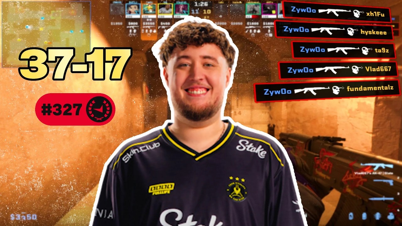 ZywOo совершил 37 убийств в захватывающем матче на FACEIT на карте Dust2 🔥
