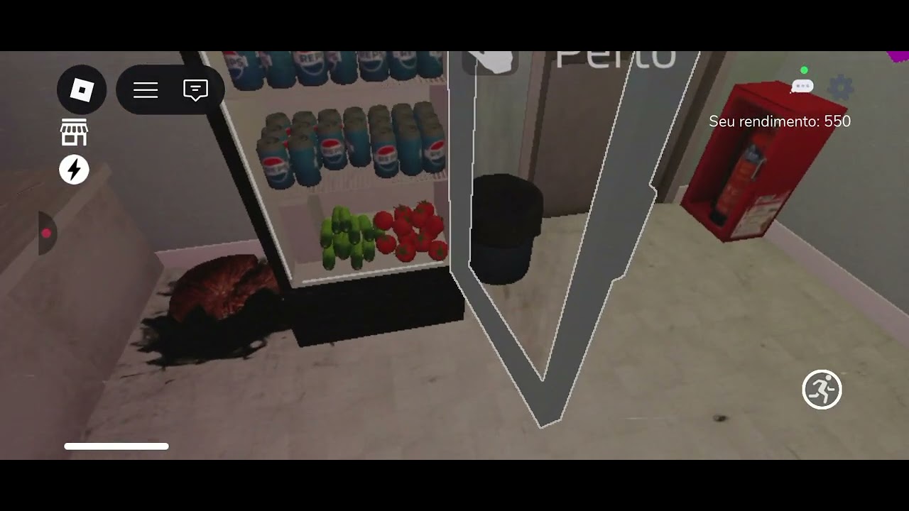 Jogando o jogo do quiosque no Roblox 