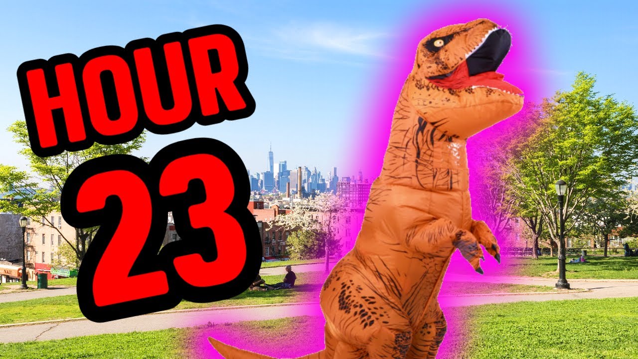 I Spent 24 HOURS in a DINOSAUR COSTUME!! (600 subscribers special)