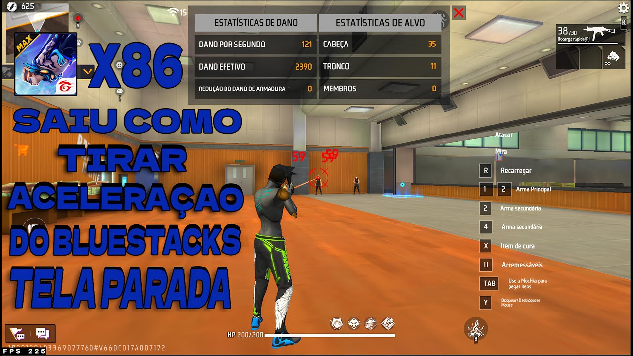 COMO TIRAR ACELERAÇÃO DA SENSIBILIDADE DO BLUESTACKS TELA PARADA NO FREE FIRE X86, O + OTIMIZADO🚀🔥