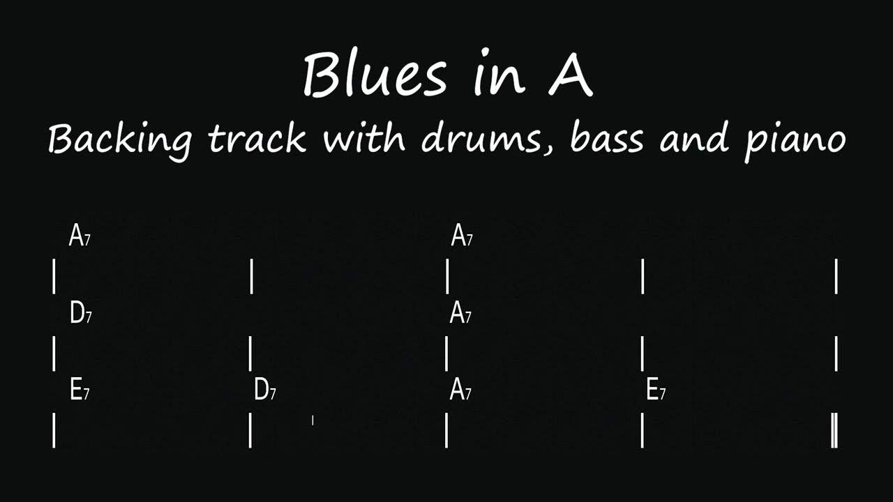 Blues in A(Shuffle) - 130 bpm - Bass, Drums & Piano : Backing Track
