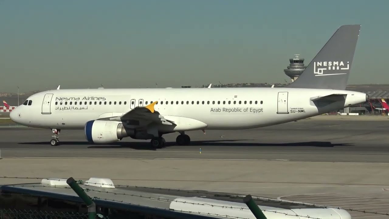 Nesma Airlines Airbus 320 SU-NML Taxing Madrid Barajas LEMD