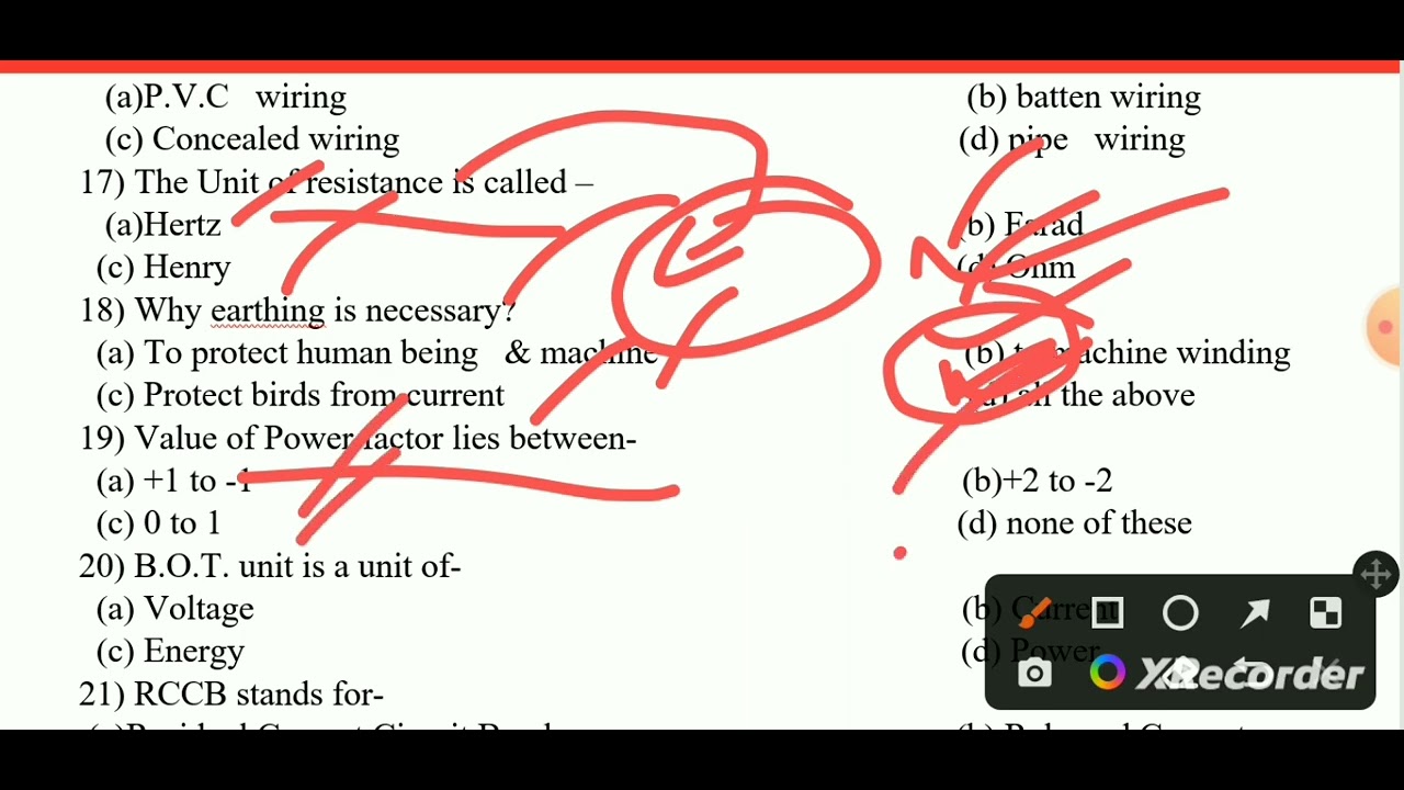 Basic Electricity Electrical MCQ Objective Question & Answers discussion,Railway NTPC ALP& WBSEDCL