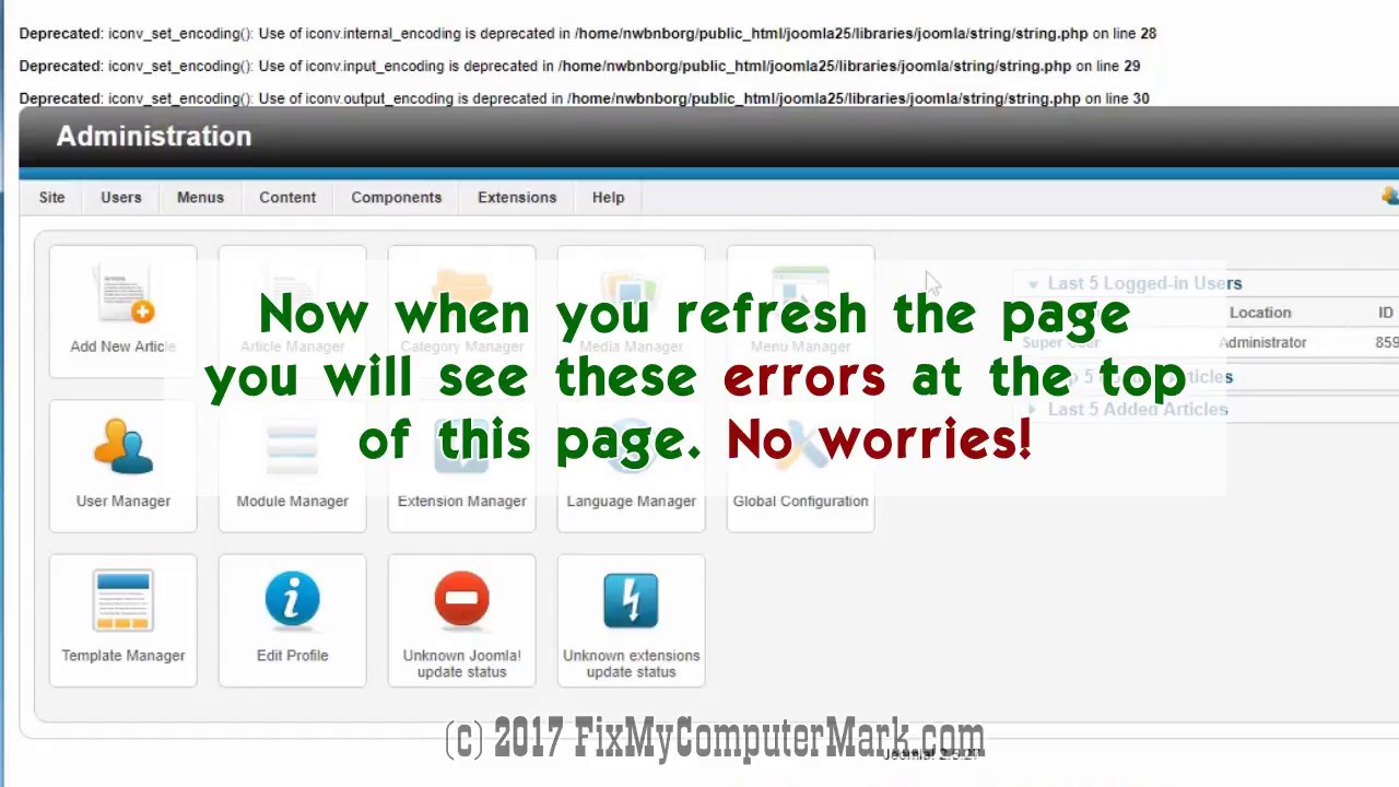 How to update Joomla 2.5.27 to 3.8.2