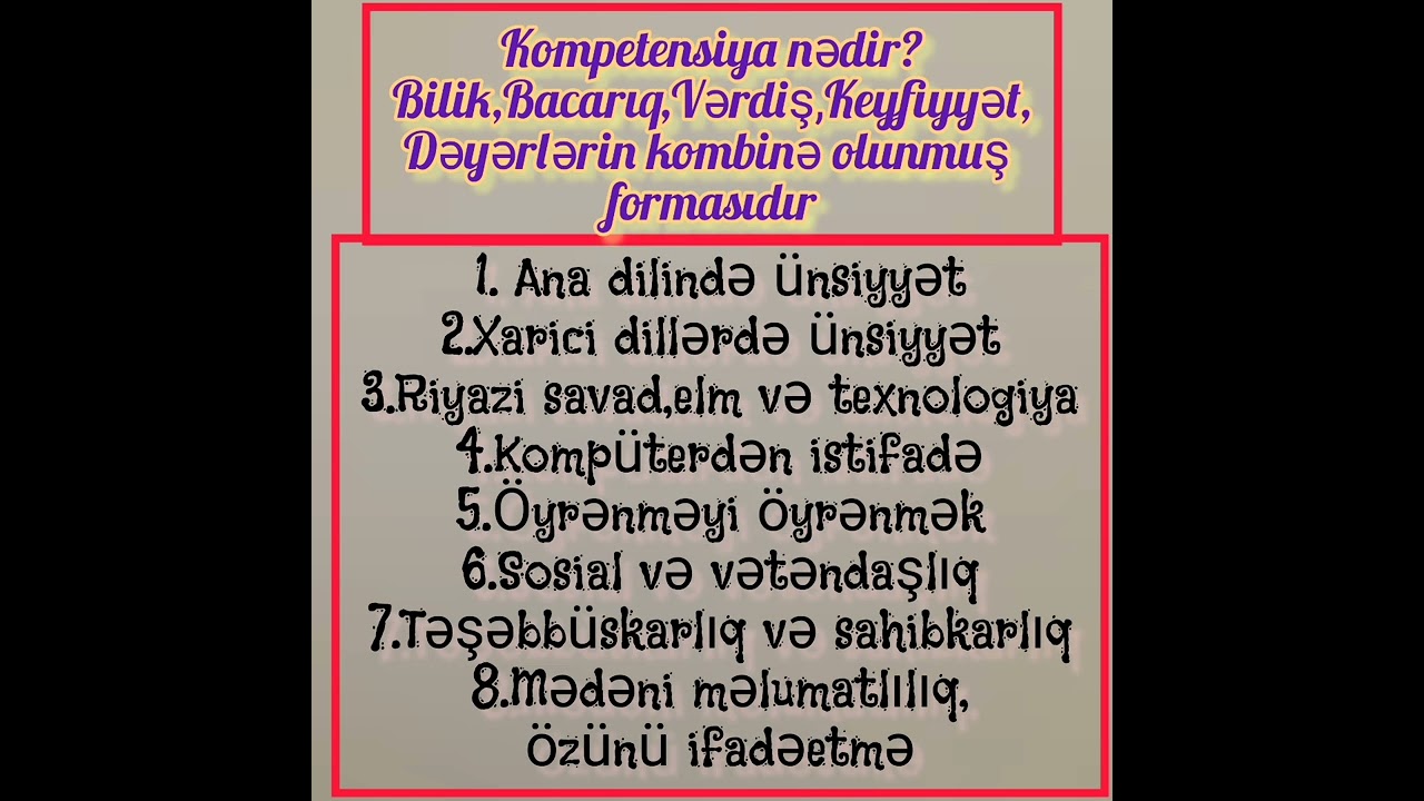Kompetensiya nədir? Hansı kompetensiyalar var?