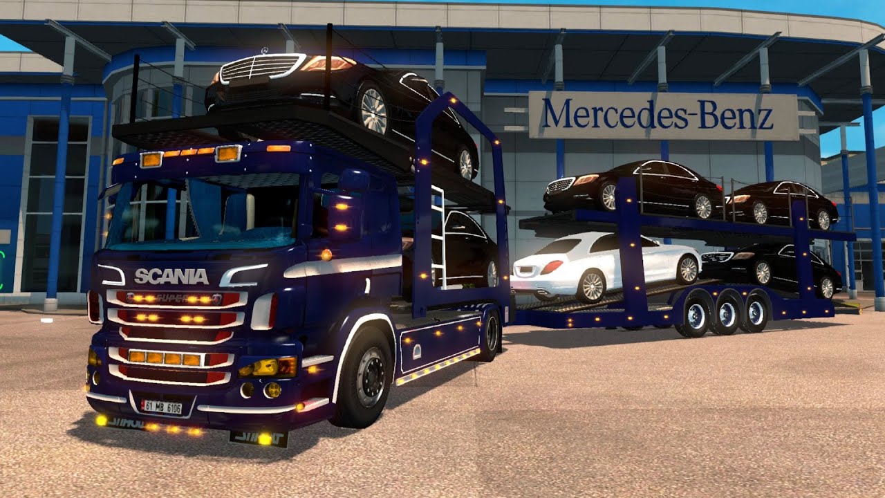 ETS2 2.0 #75 | Scania Articulated Truck with 6 Mercedes S500s | JMGAMER