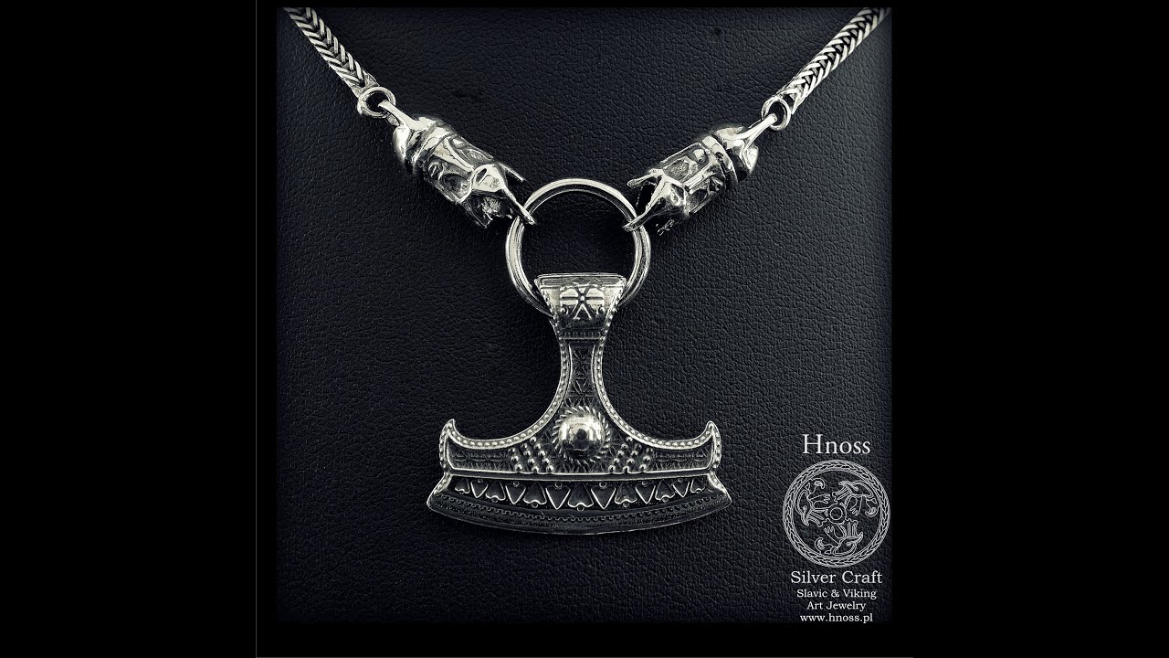 Slavic Silver Amulet Necklace - Perun AXE Type II - 3.0 by Hnoss Silver Craft