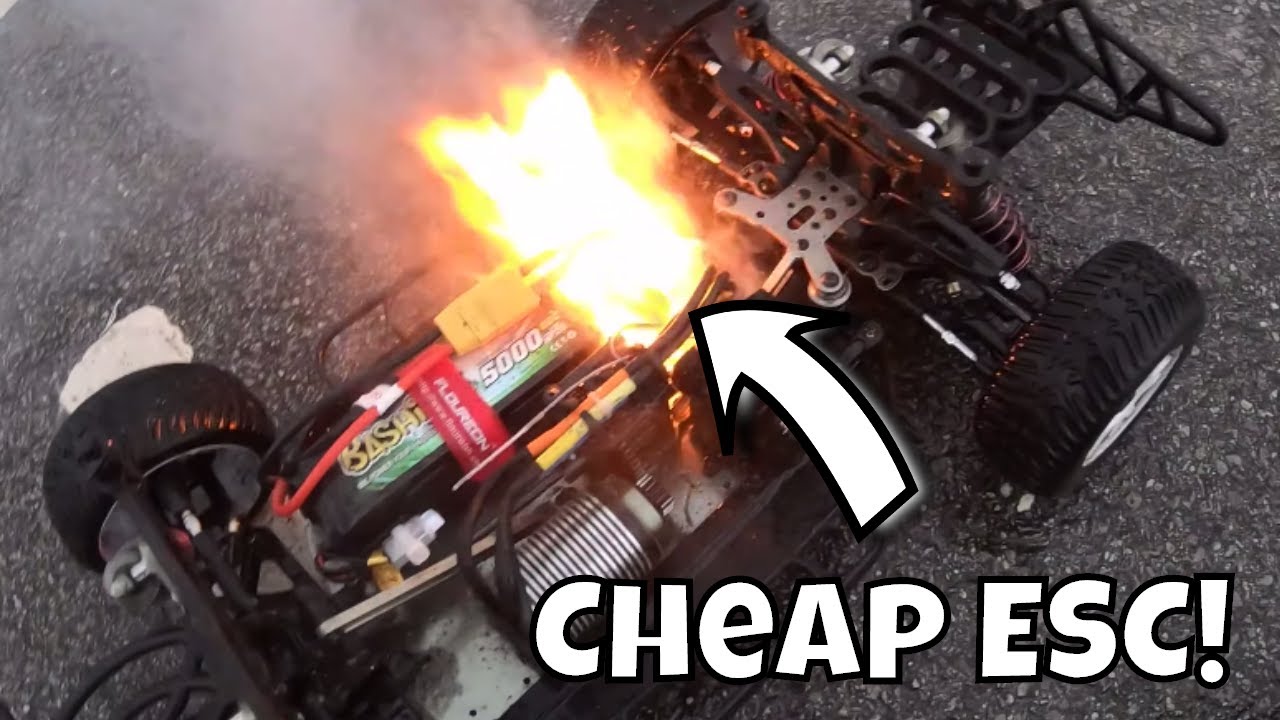 Cheap Chinese ESC bursts into flames! - Gensace Basher Lipo Battery test/review. 5000mah 50c 4s