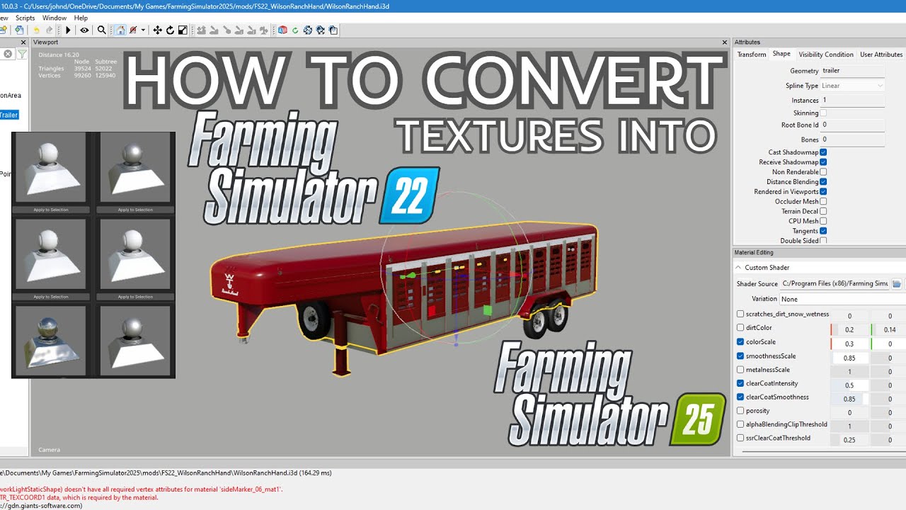 **EASY!!!** How To Convert FS22 Textures Into FS25 With Blender And Giants Editor | Modding Tutorial