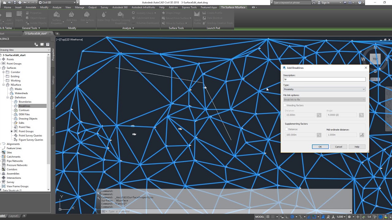 Civil3D Types of Breaklines