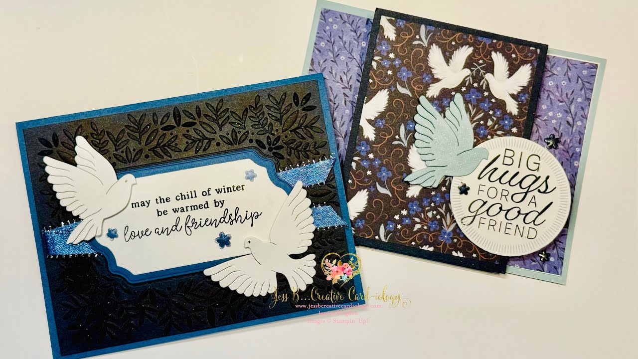 SU! Peaceful Garden Cards/ How to Use a Sponge Dauber to Highlight Embossing & Refill Wink of Stella