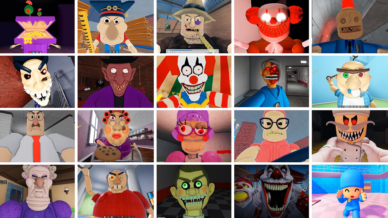 EPIC SCHOOL ESCAPE!,TIM'S FARM,CRAZY'S CARNIVAL!,SIREN COP'S,SCARY'S MANSION, ROBLOX JUMPSCARES