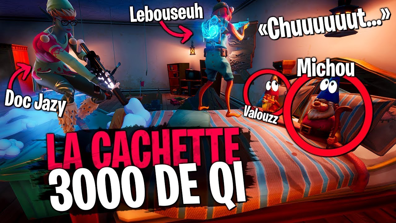 Il utilise une cachette 3000 de QI, Prop hunt avec la Team Crouton sur Fortnite Créatif !