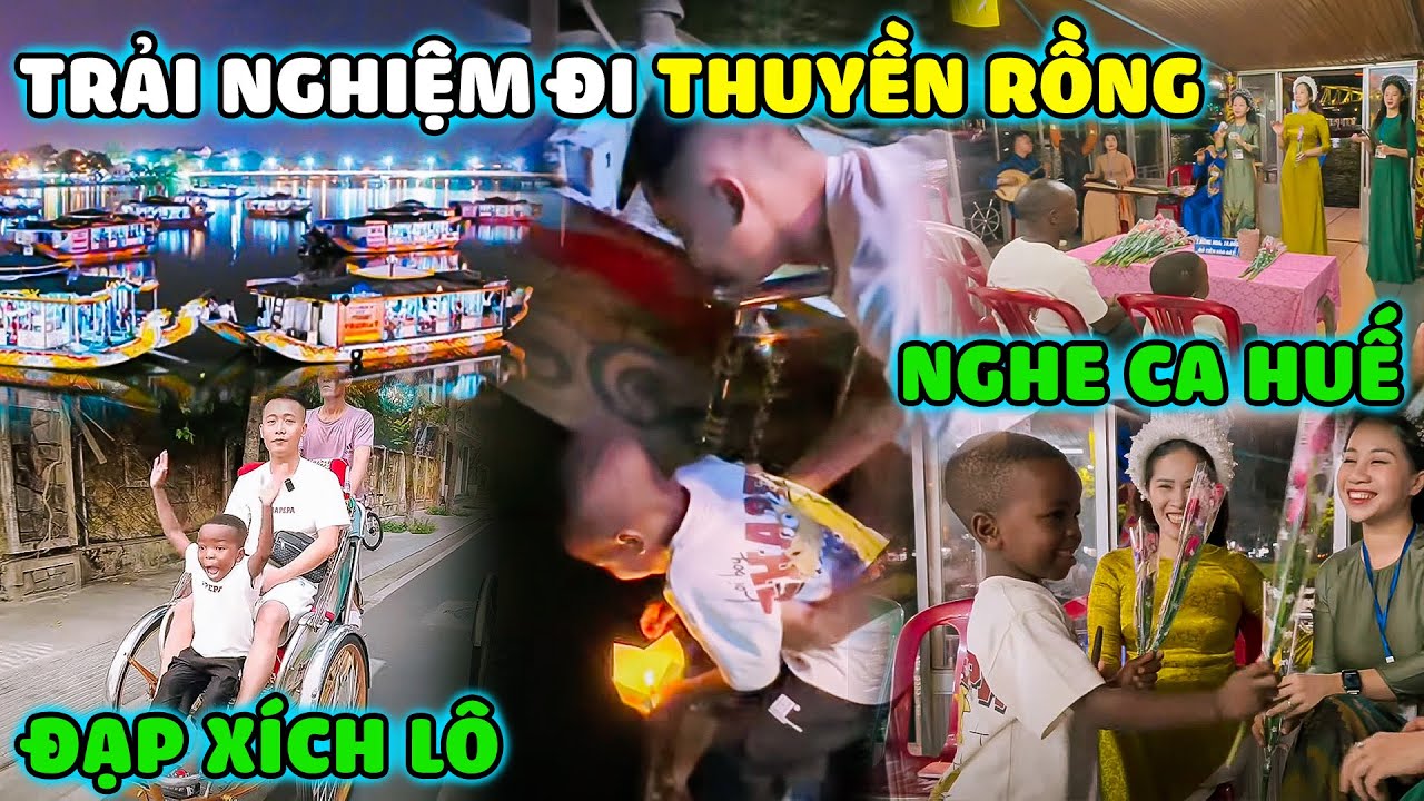 Quang Linh Vlogs || Phản Ứng Của Lôi Con Khi Đi Xích Lô, Thuyền Rồng Nghe Ca Huế và Màn Tặng Hoa